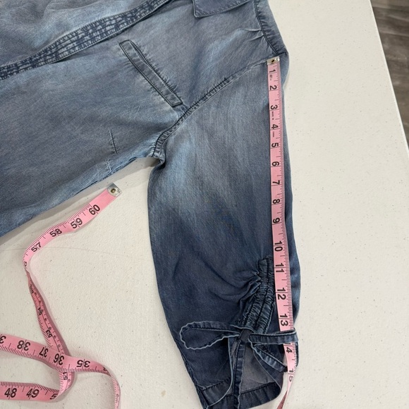 Coldwater Creek Chambray Tencel Dress Gathered Sleeves Button Women’s Sz S (6-8) - Picture 9 of 13